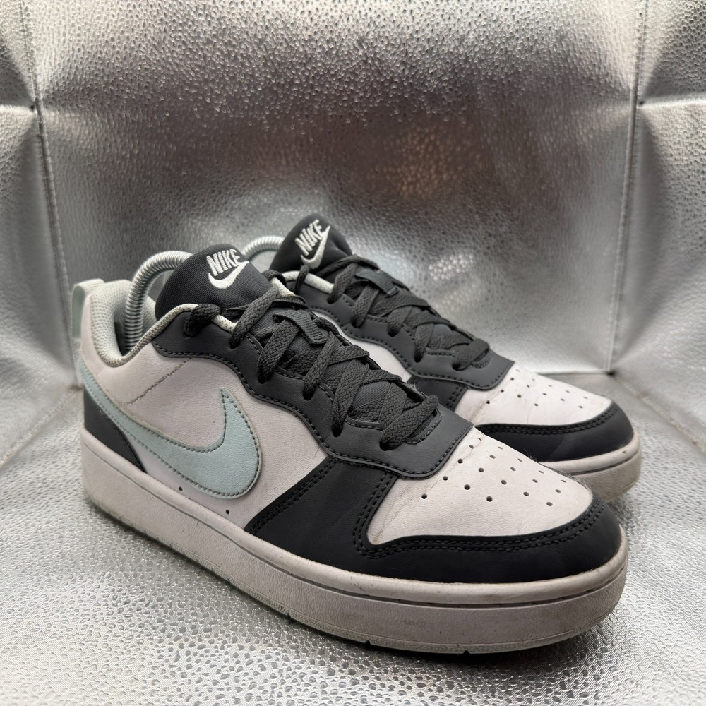 Size 6Y Nike Court Borough Low Anthracite White Blue Kids Sneakers HQ3258-060
